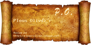 Pless Olivér névjegykártya