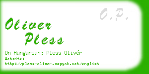 oliver pless business card